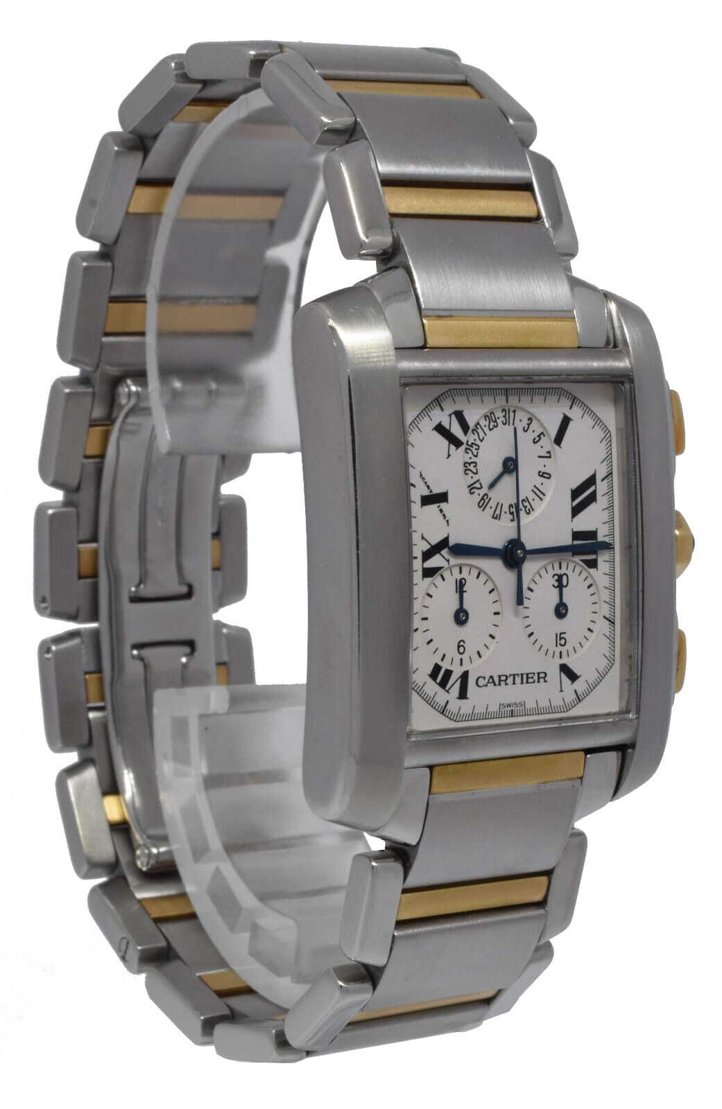 CARTIER 18K Yellow Gold Tank Francaise Chronograph Chronoreflex