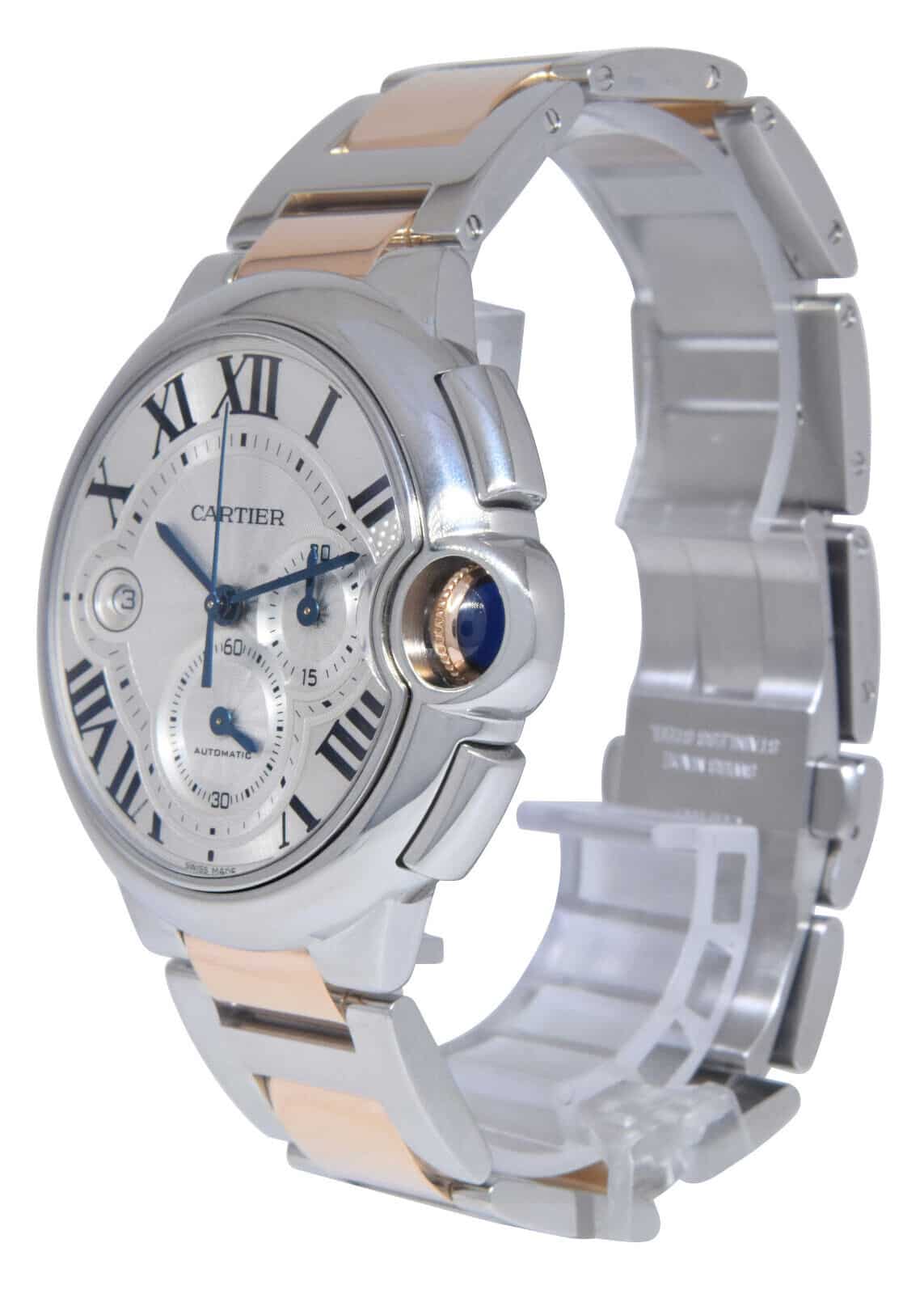 Cartier Ballon Bleu XL 44mm Chronograph 18K Rose Gold/Steel Watch W6920063  3109 - Jewels in Time