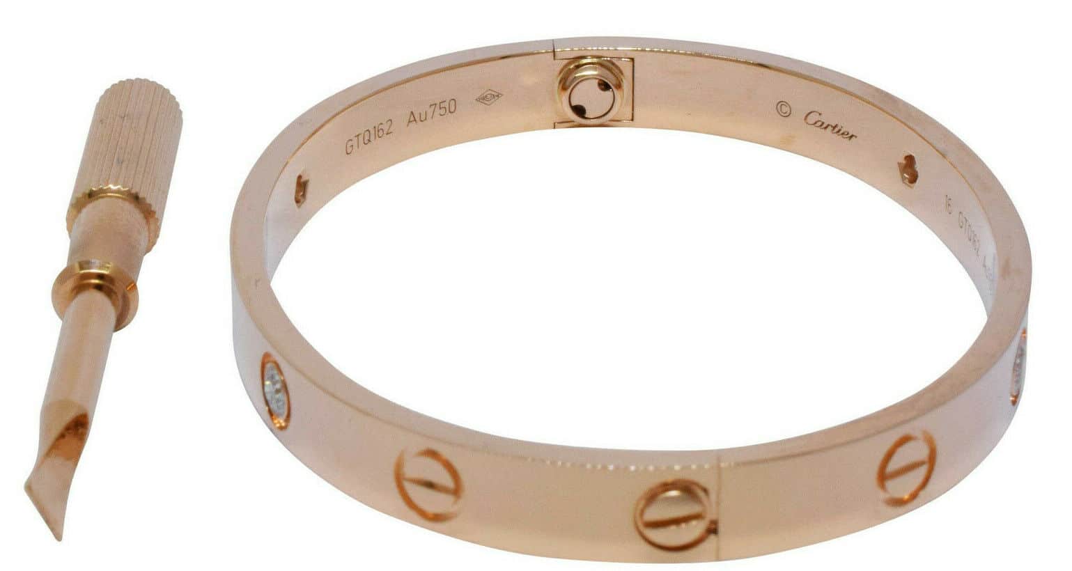 Real Diamonds Diamond And Gold Cartier Bracelet Screw Bracelet, Weight:  18.68g at Rs 138000 in Surat