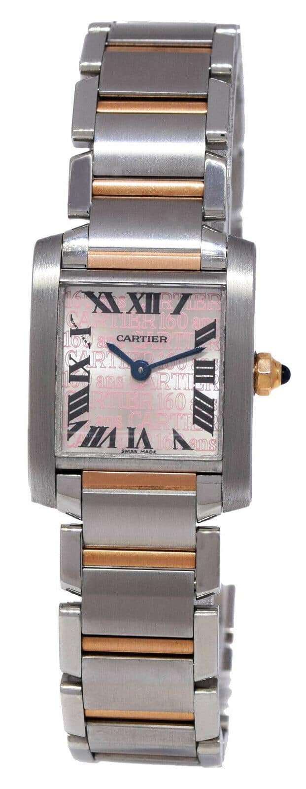 Tank Francaise 18K Rose Gold Quartz Ladies Watch W500264h by Cartier for  Luxury Clothing