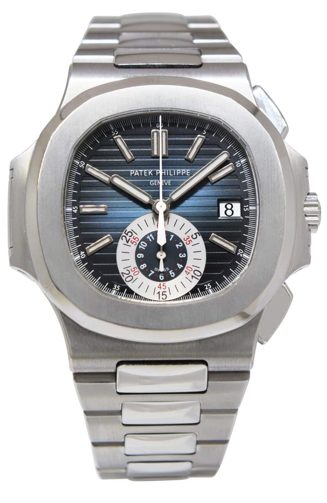 Patek Philippe Nautilus 5990/1A-001 Tiffany & Co. Dial Travel Time  Chronograph 40.5mm Black Dial Stainless Steel Men's Watch