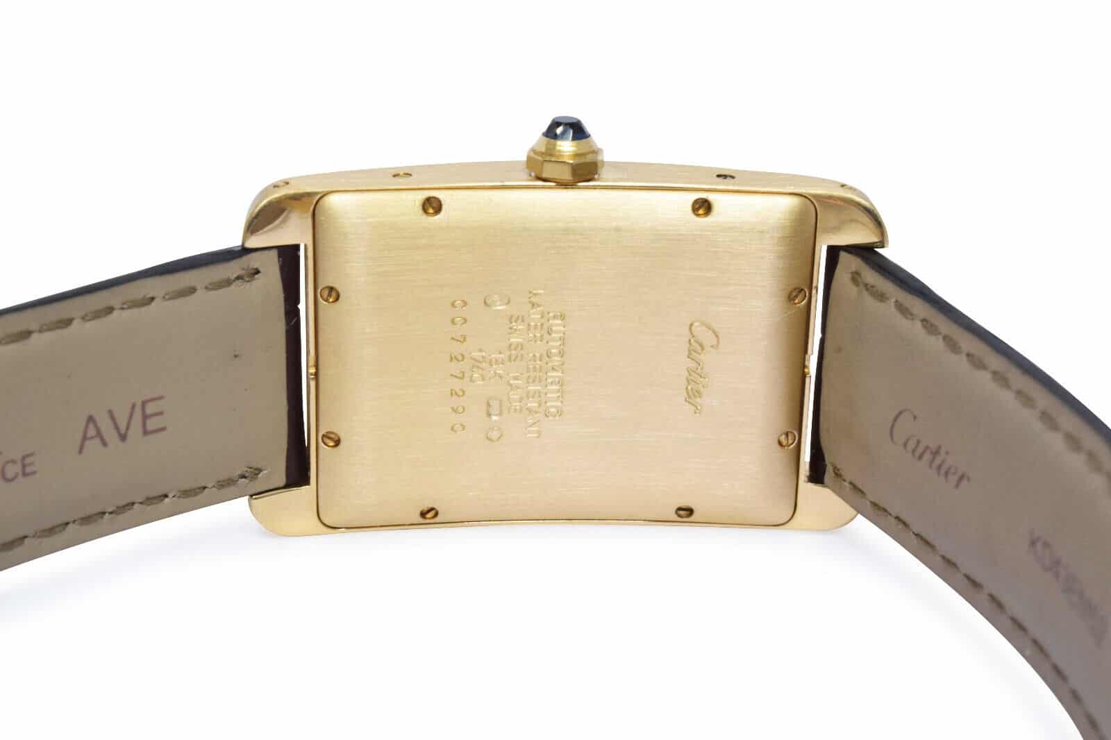 Cartier Tank Louis Vintage Mens Mechanical Solid 18K Gold Watch - Card and  Pouch