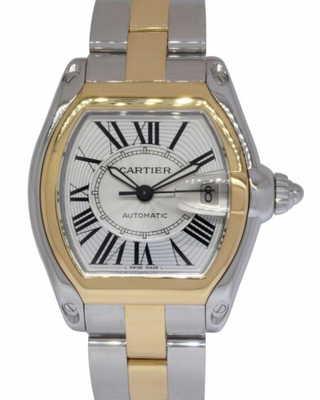 Cartier Roadster 18k Yellow Gold/Steel Silver Dial Automatic Watch W62031Y4 2510