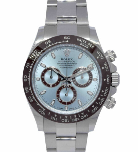 NEW  Rolex Daytona Chronograph Platinum Ice Blue Dial Watch B/P '23' 116506