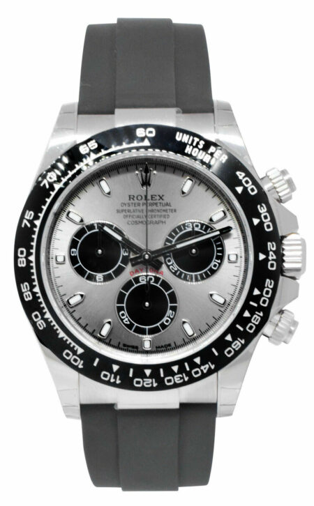 NEW Rolex Daytona Chronograph 18k WG Grey Dial Oysterflex Watch '23 B/P 116519