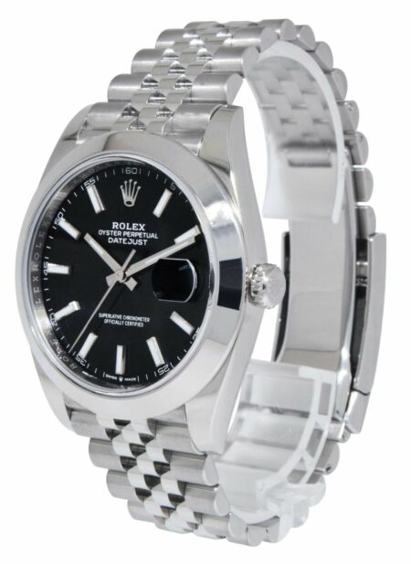 Rolex Datejust 41 Steel Black Dial Jubilee Bracelet Mens Watch +Card 126300