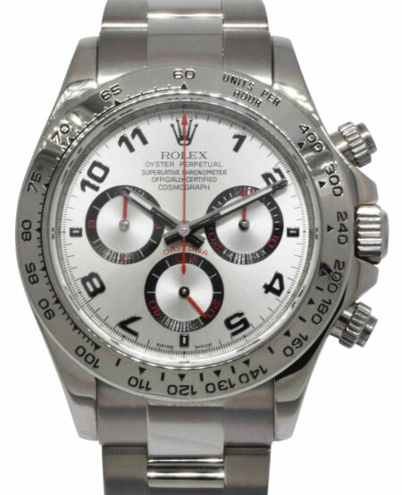 Rolex Daytona 18k White Gold Silver Dial Chronograph Watch D 116509