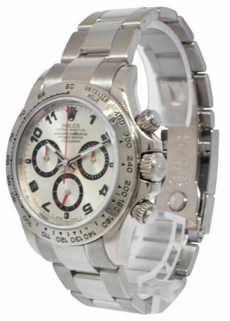 Rolex Daytona 18k White Gold Silver Dial Chronograph Watch D 116509