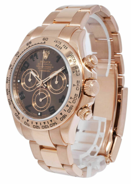 Rolex Daytona Chronograph 18k Rose Gold Chocolate Dial 40mm Watch B/P 116505