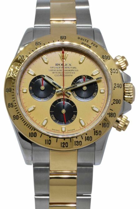 Rolex Daytona Chronograph 18k Yellow Gold/Steel Champagne Dial 40mm Watch 116523