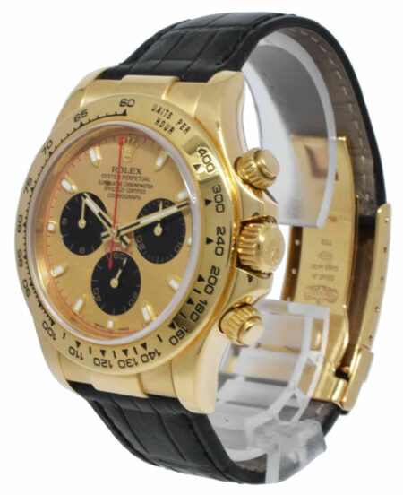 Rolex Daytona Chronograph 18k YG Champagne Panda Index Dial Watch Y 116518