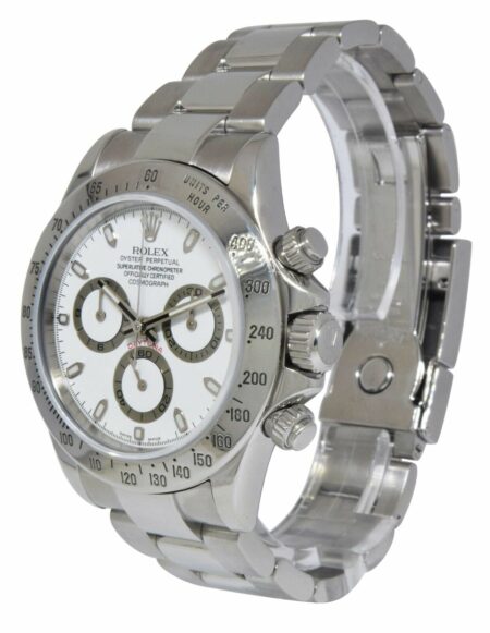 Rolex Daytona Chronograph Steel White Dial Mens 40mm Watch D 116520