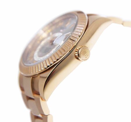 Rolex Sky-Dweller 18k Everose Gold Sundust Roman Dial 42mm Watch 326935