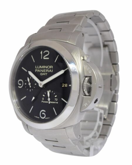 Panerai Luminor GMT PAM 347 Power Reserve Steel Black 44mm Watch B/P PAM00347