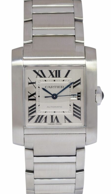 Cartier Tank Francaise Large Steel Mens Automatic Watch B/P WSTA0067 4469