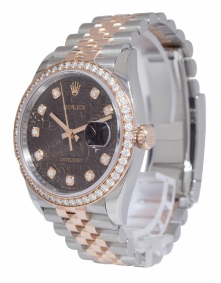 Rolex Datejust 36 18k Rose Gold/Steel Jubilee Chocolate Diamond Watch 126281