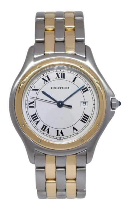Cartier Cougar Panthere 18k Yellow Gold & Steel Ladies 33mm Quartz Watch 118000R