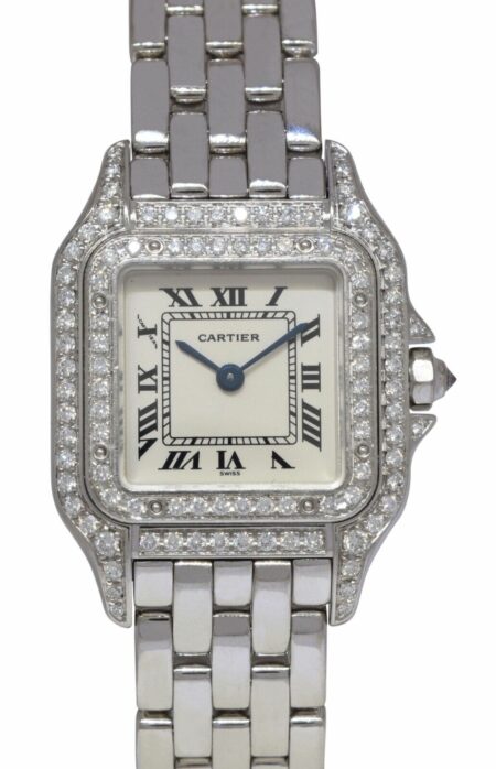 Cartier Panthere Classique Small 18k WG Diamond Ladies 22mm Quartz Watch 1660