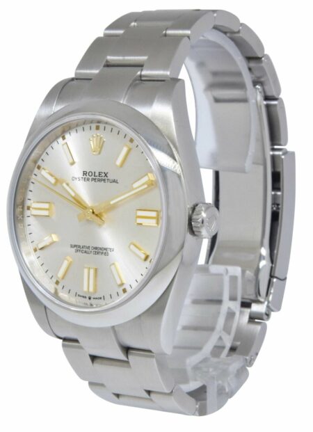 Rolex Oyster Perpetual 41 Steeel Silver Dial Mens Watch +Card '22 124300