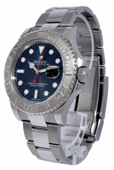 Rolex Yacht-Master Steel & Platinum Bezel Blue Dial Mens 40mm Watch +Card 116622