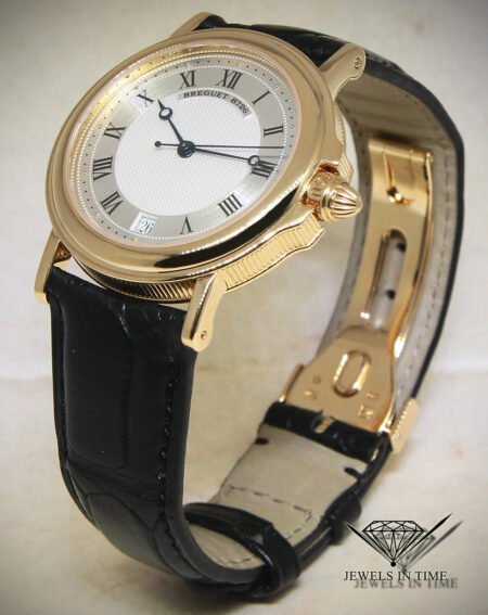 Breguet Horloger De La Marine 18k Yellow Gold Date Automatic Mens Watch